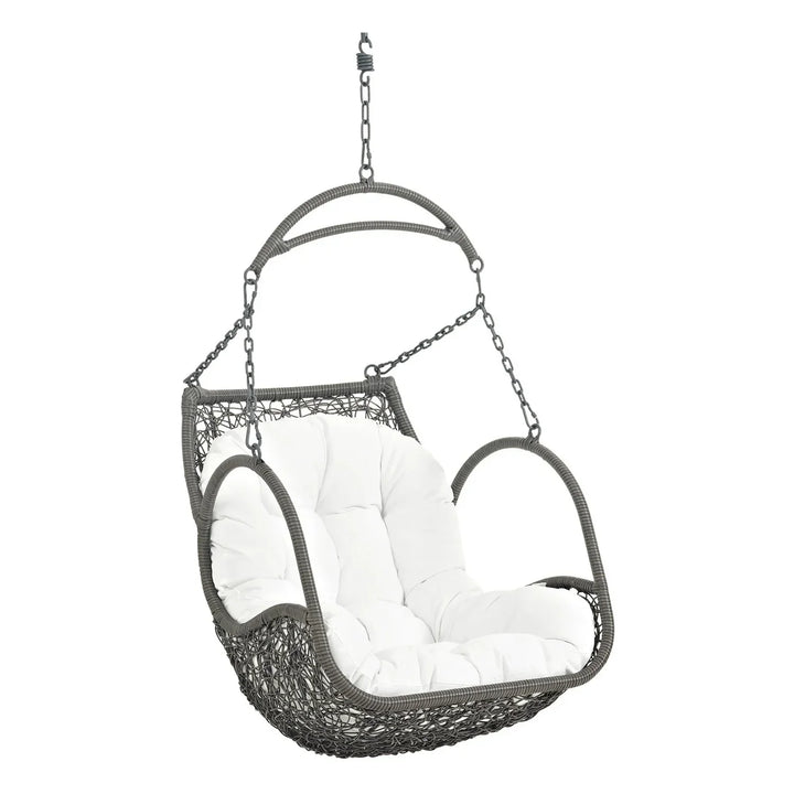 Jumoke Outdoor Rattan Wicker Hanging Swing Chair with Cushion