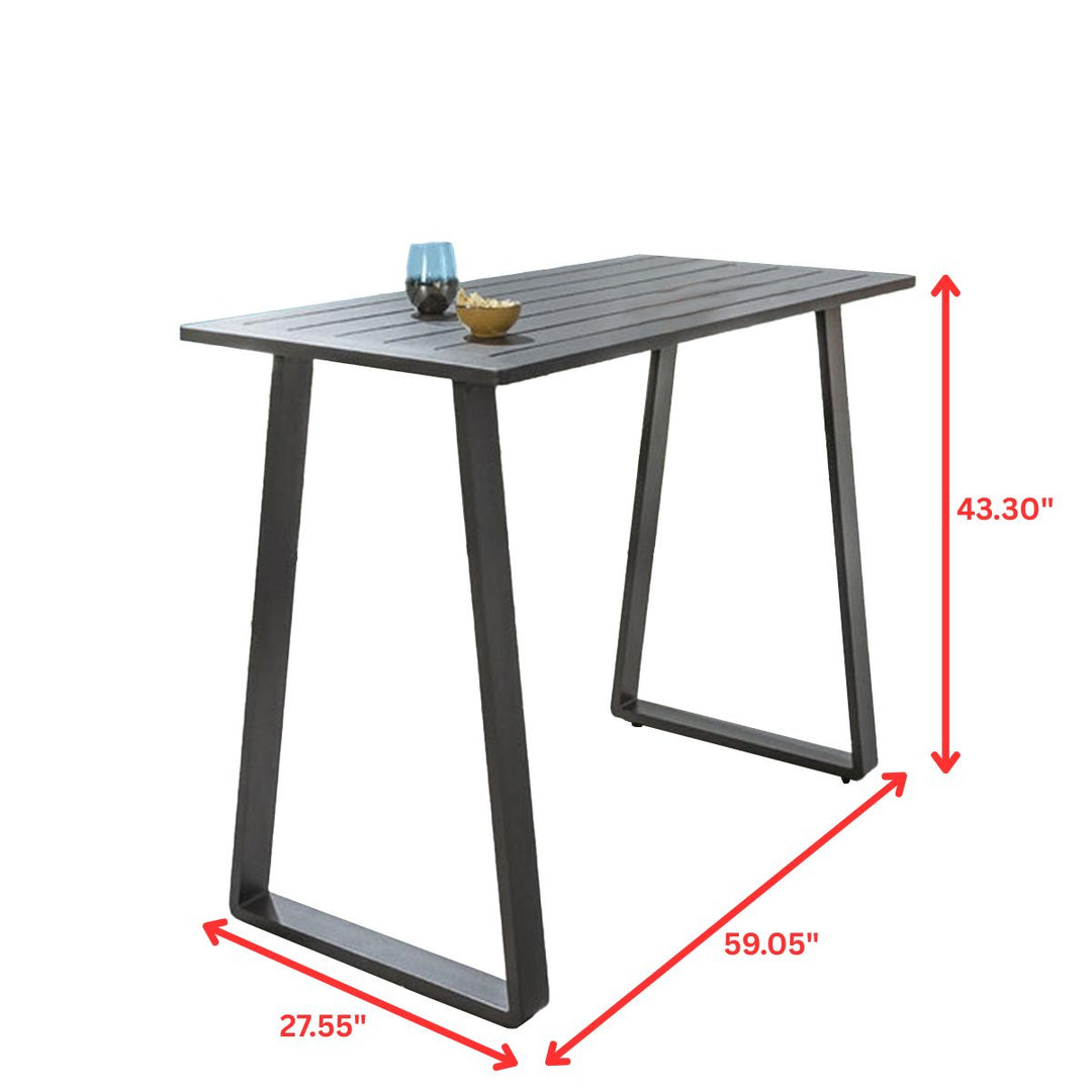 Azura Outdoor Patio Bar Set 4 Chairs and 1 Table Set (Beige) Braided & Rope