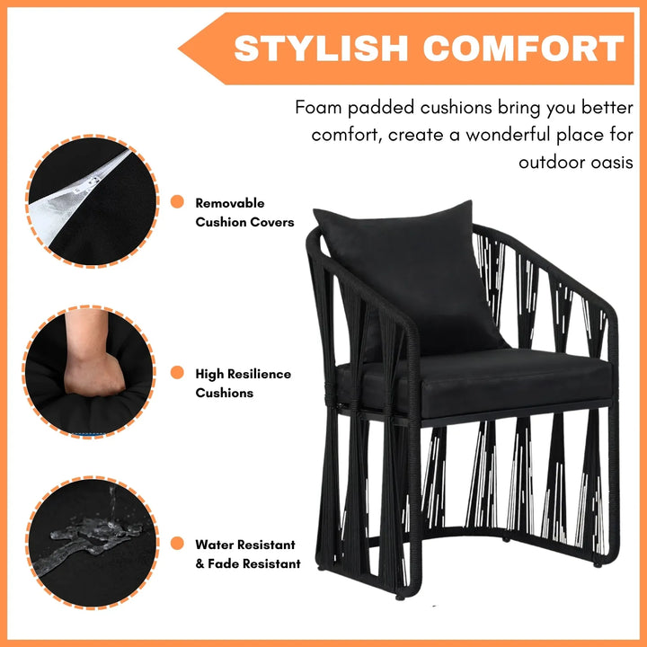 Greer Outdoor Rope 3-Piece Patio Set