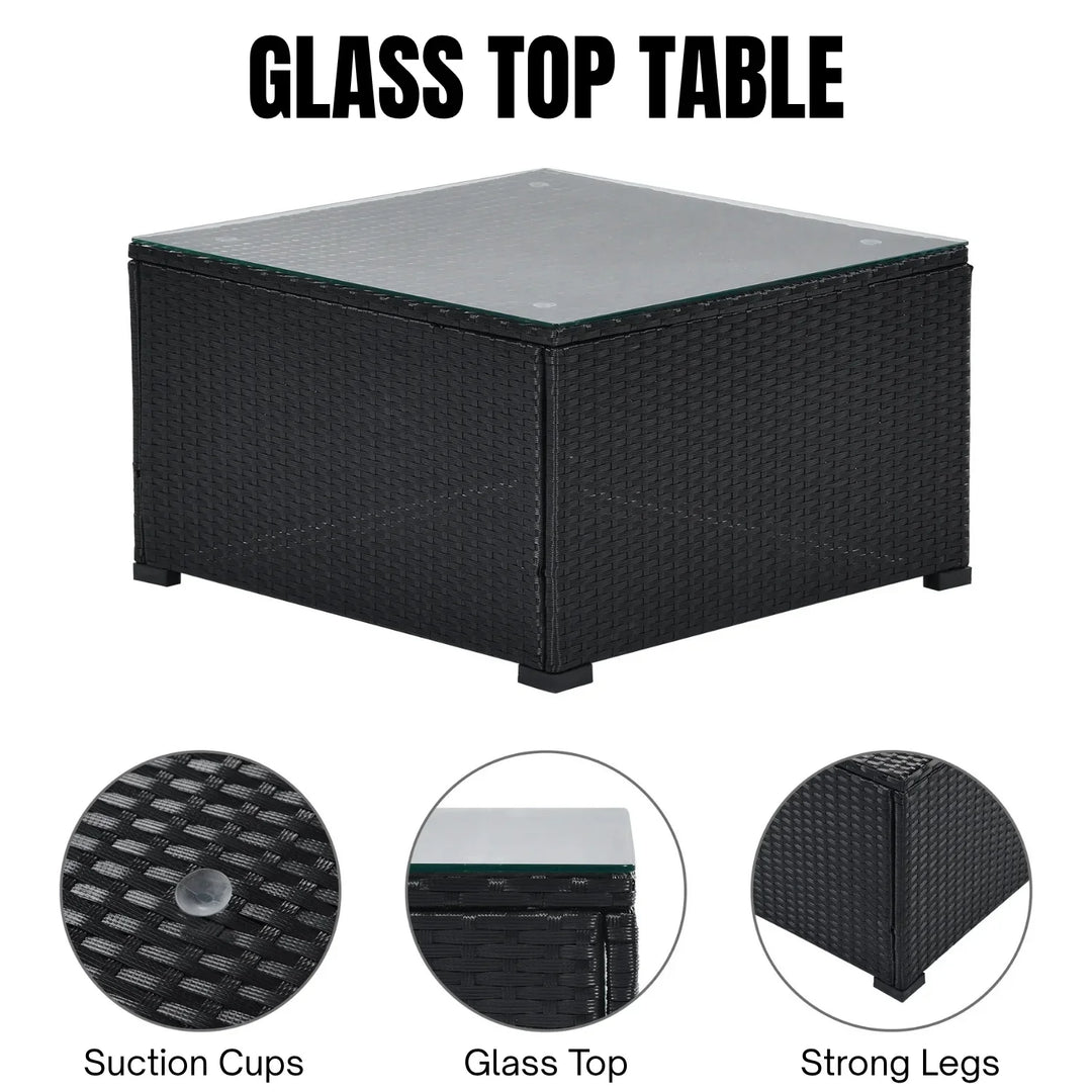 Silvia 8 Pieces Sectional Wicker Furniture Set