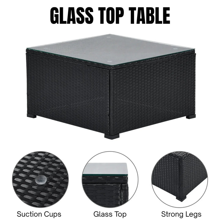 Silvia 8 Pieces Sectional Wicker Furniture Set