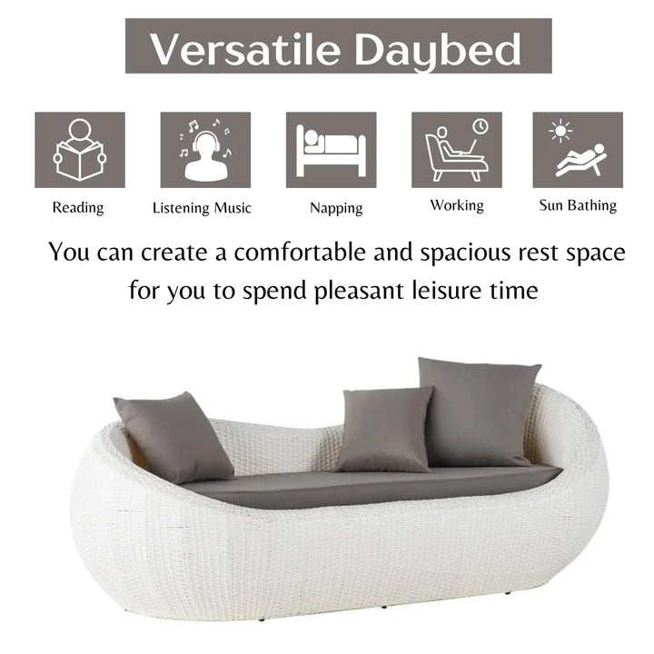 Outdoor Wicker 2 Seater Patio Garden Daybed