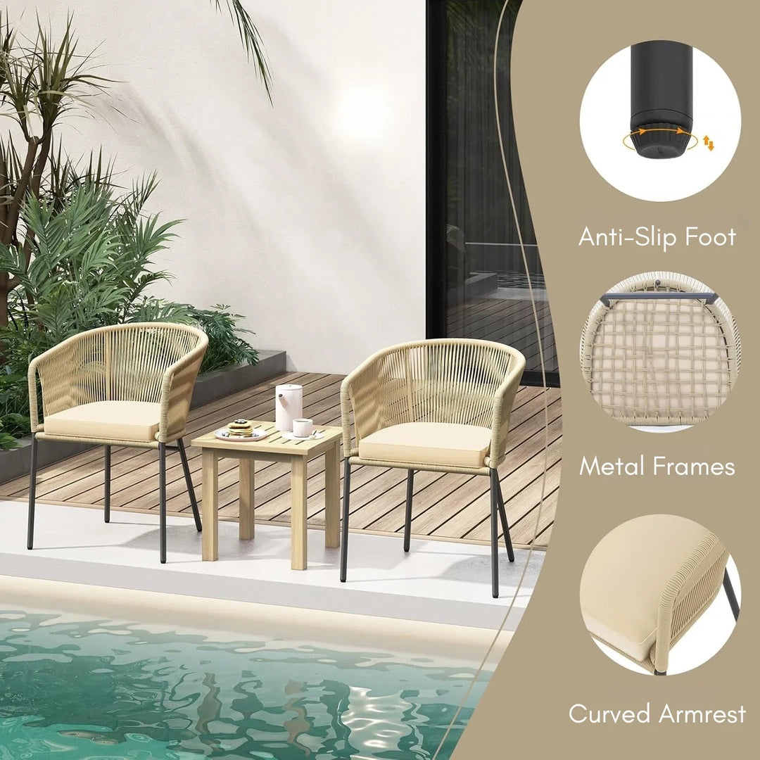 Simran 2-Piece Outdoor Rope Patio Dining Chairs