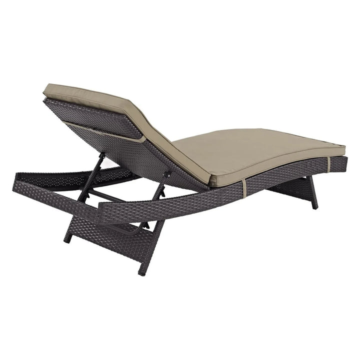Virtudes Outdoor Rattan Wicker Chaise Lounger For Poolside