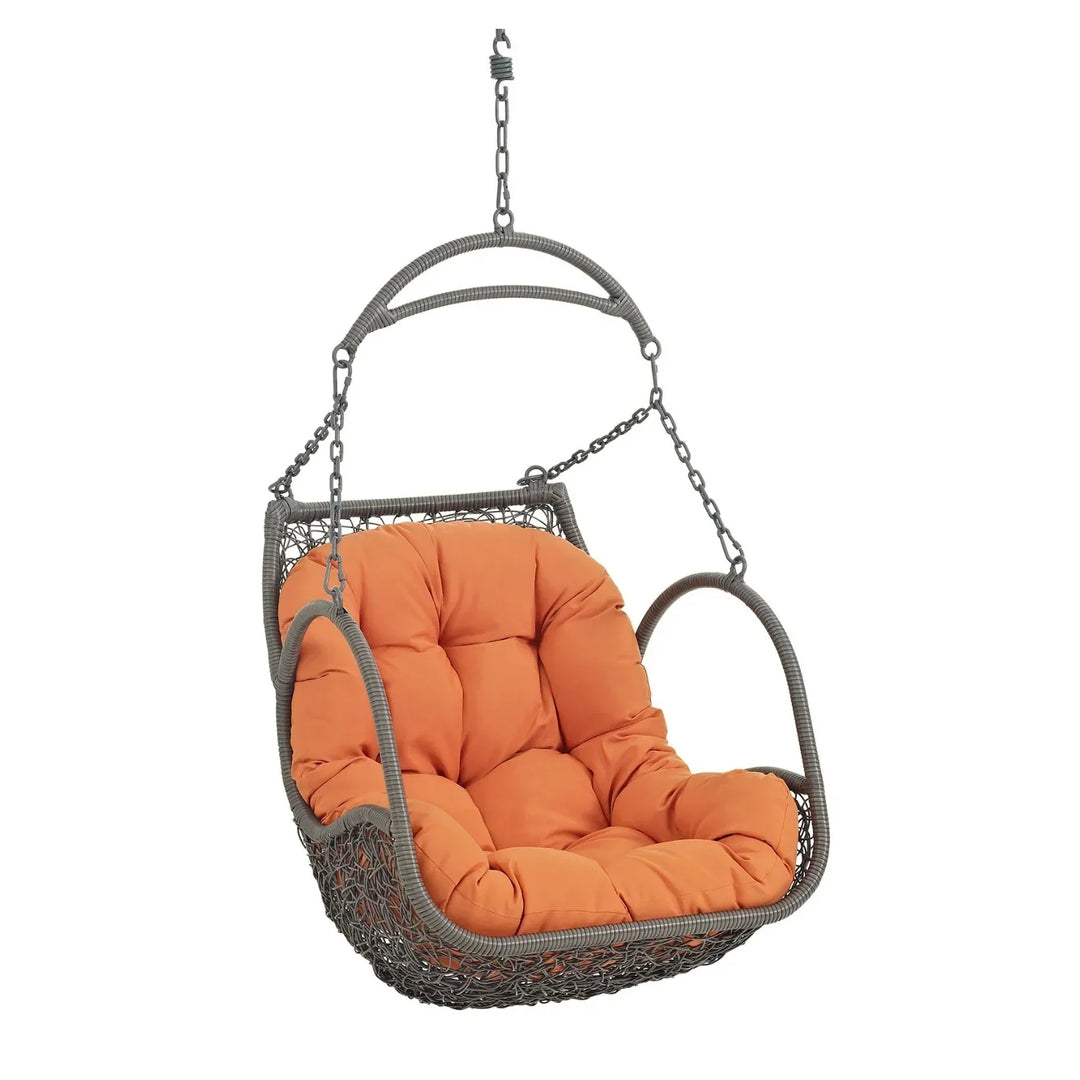 Folake Outdoor Rattan Wicker Hanging Swing Chair with Cushion