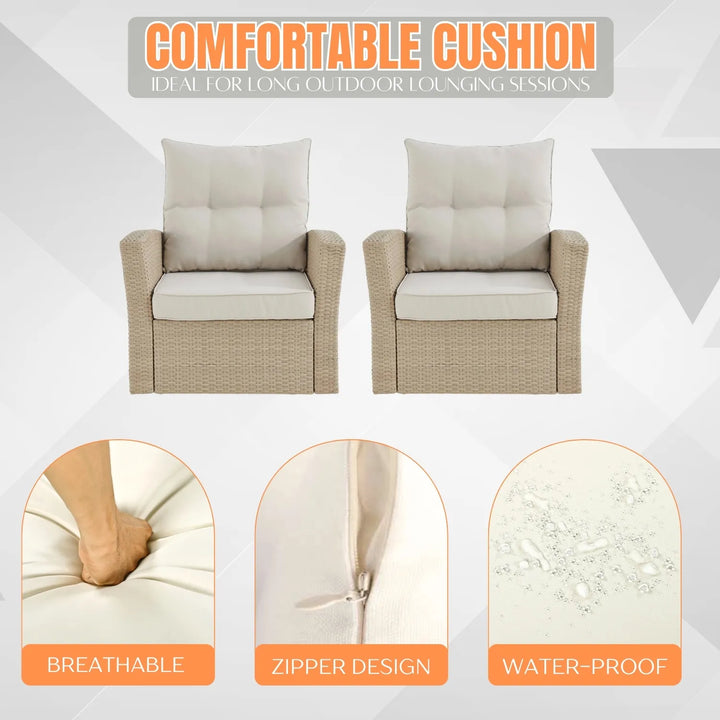 Gisla Outdoor Rattan Wicker 4-Piece Patio Sofa Set