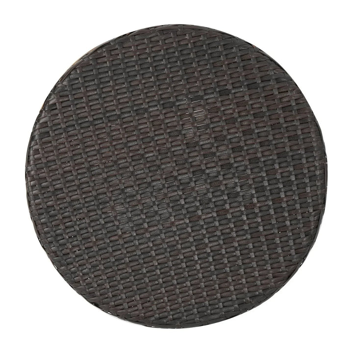 Faustine Outdoor Wicker Round Patio End Table