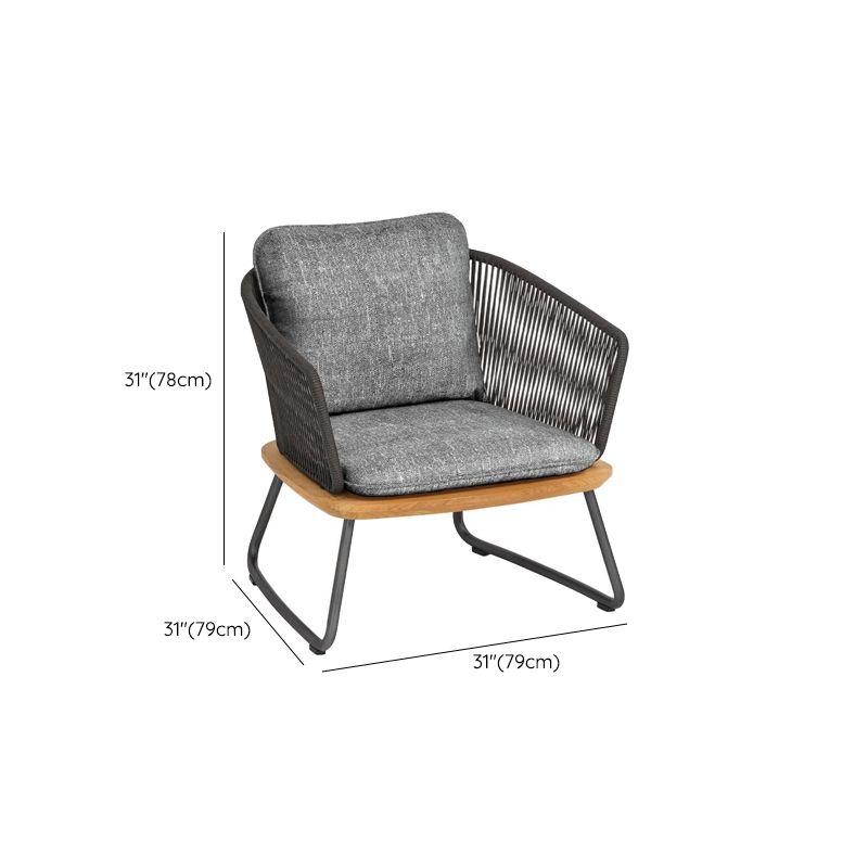 Reevo Outdoor Garden Balcony Sofa Set 2 Seater , 2 Single Seater 1 Center Table Set (Dark Grey) Braided and Rope