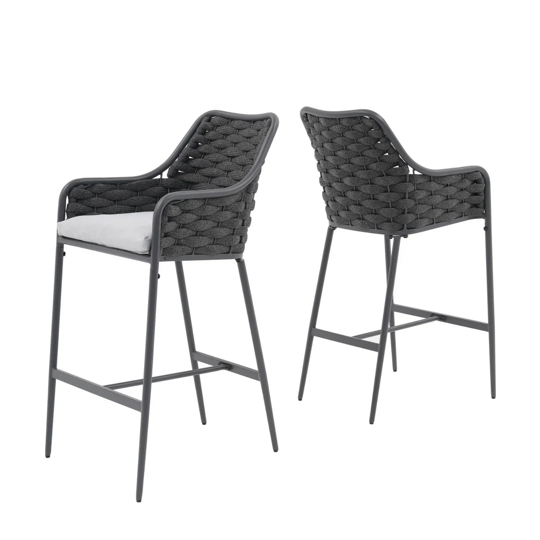 Samaira 2-Piece Outdoor Rope Bar Chairs – Stylish Comfort Built to Last
