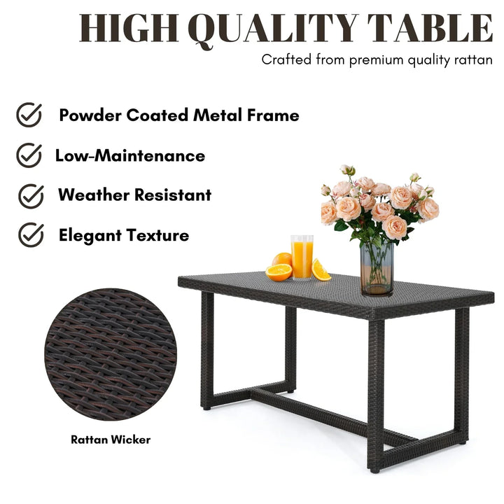 Janhavi 7-Piece Outdoor Rattan Wicker Dining Set