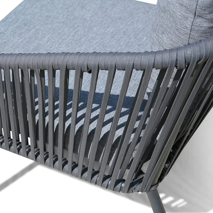 Valencia 4-Piece Outdoor Rope Patio Sofa Set (Grey)