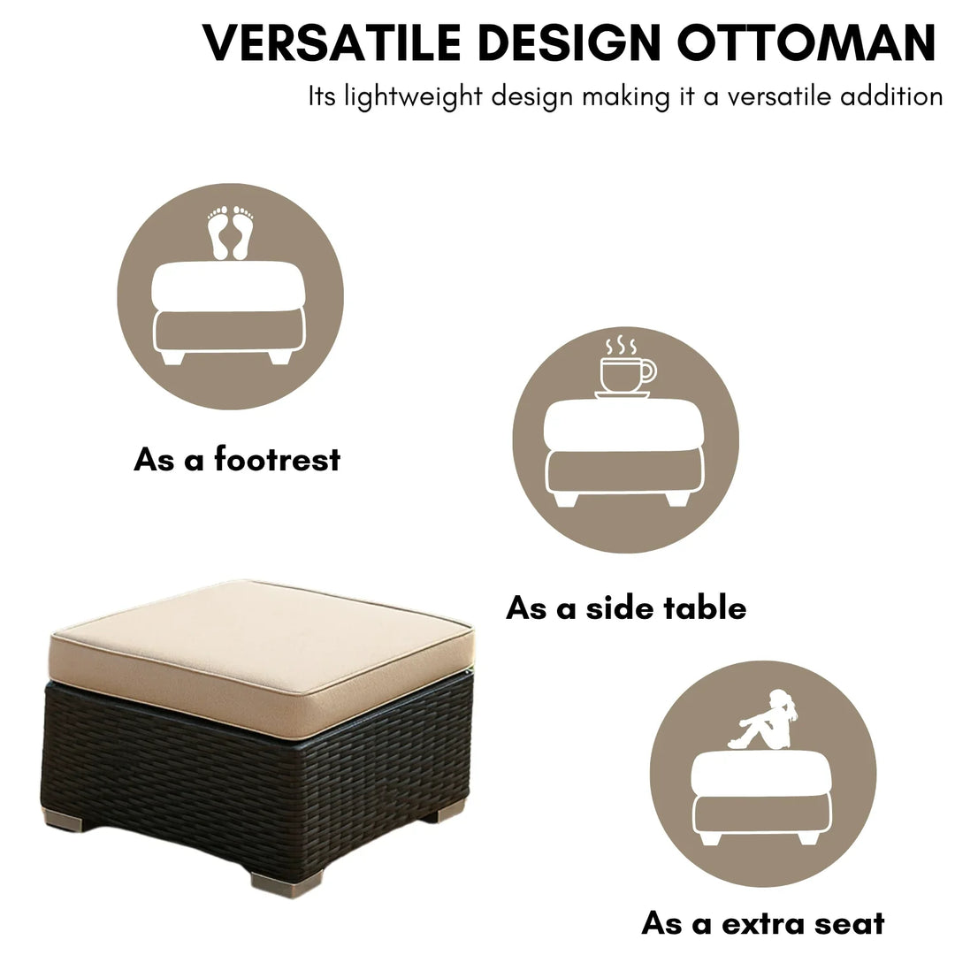 Yashasvi Outdoor 5 Piece HDPE Wicker Conversation Sofa Set