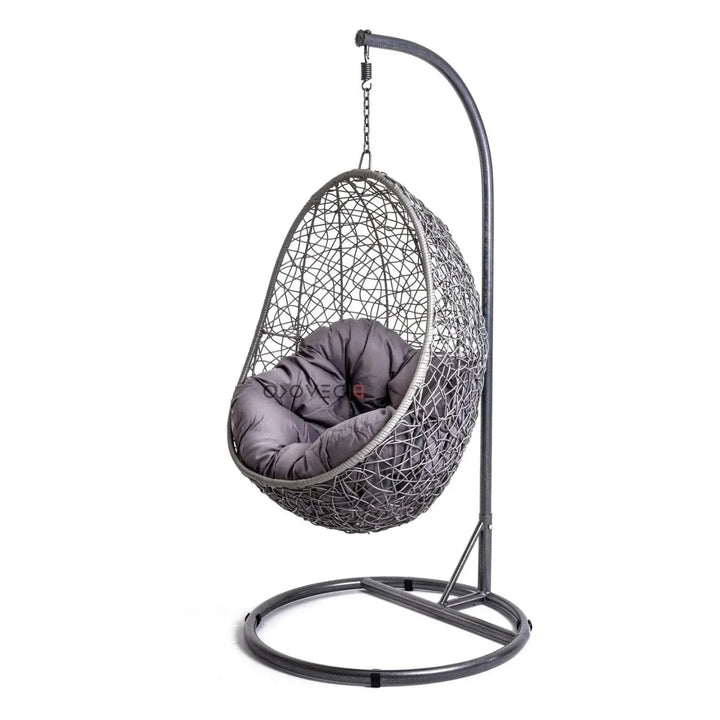 Single Seater Rattan & Wicker Swing (Grey)