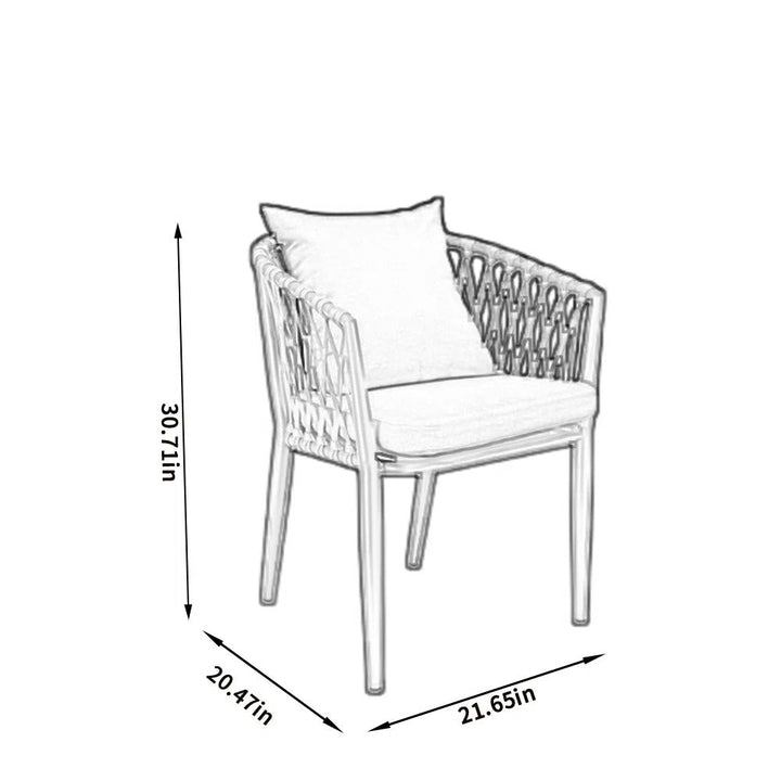 Ayla Outdoor Patio Seating Set 2 Chairs and 1 Table Set (Beige)