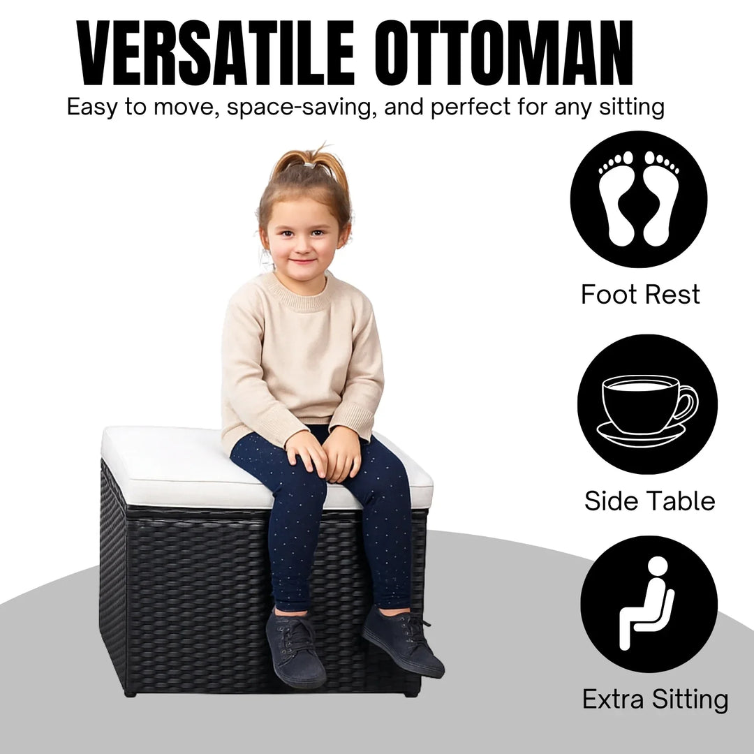 Rosario 6 Piece Outdoor Conversation Set All Weather Wicker Sectional Sofa