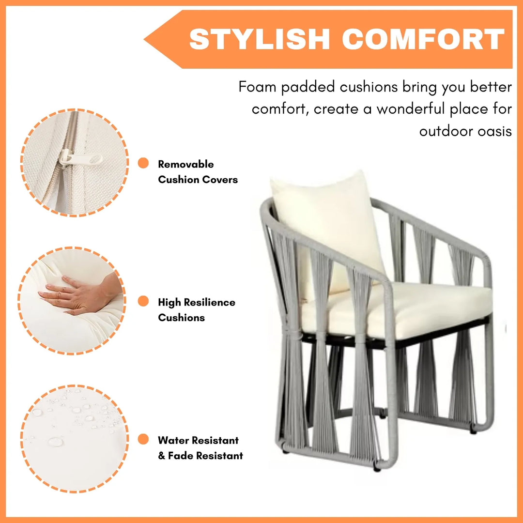 Everleigh Outdoor Rope 3-Piece Patio Set