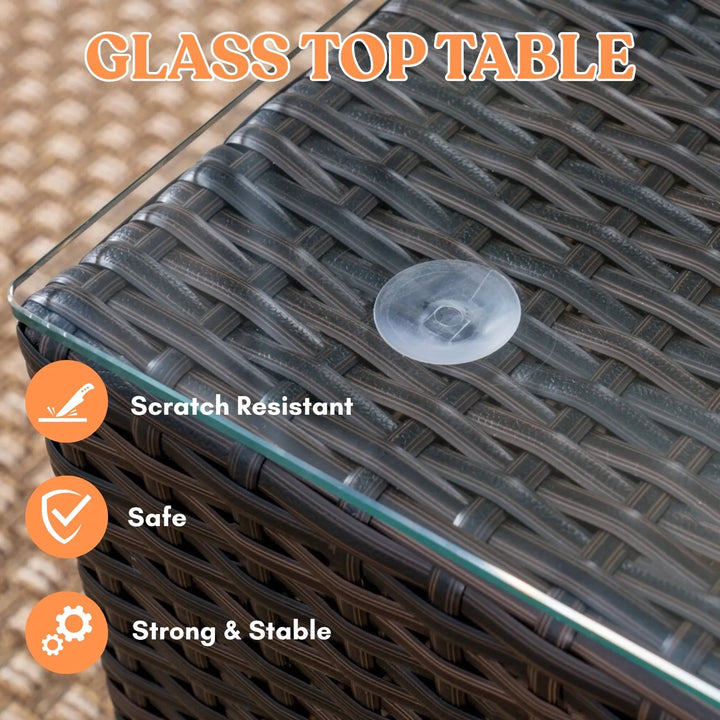 Outdoor Wicker 7-Seater Sofa Set