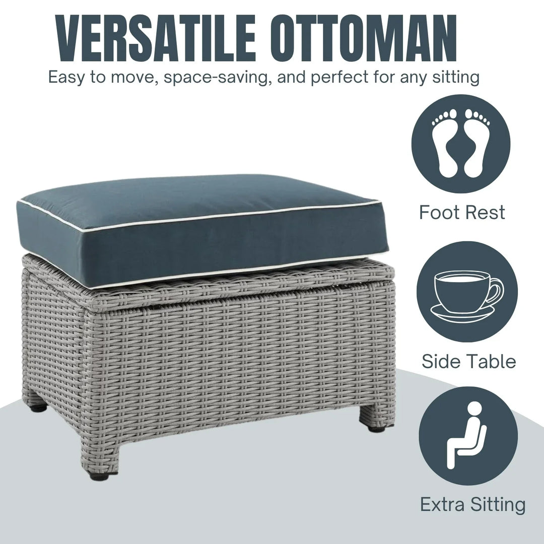 Vittoria 7 Piece Outdoor Wicker Conversation Furniture Set