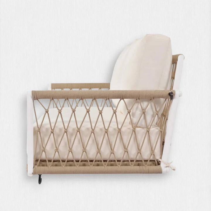 Outdoor Rope Swing 2-Person Hanging Chair, Weatherproof Porch Swing