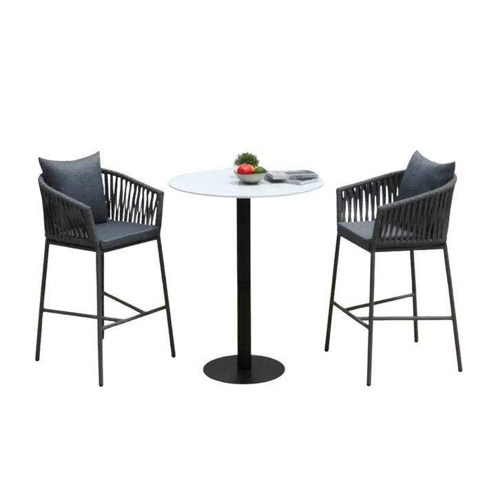 Fenna Premium Outdoor Rope Bar Set With a High-Top Round Table