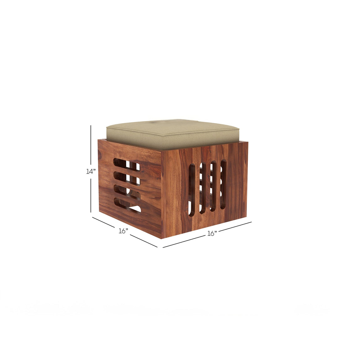 Savely Solid Wood Sheesham Coffee Table with 4 Seating Stools