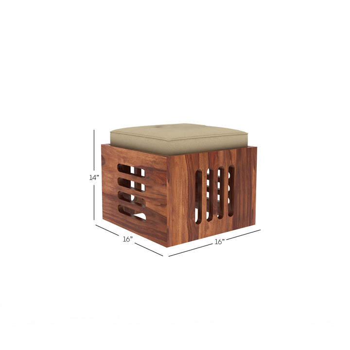 Savely Solid Wood Sheesham Coffee Table with 4 Seating Stools
