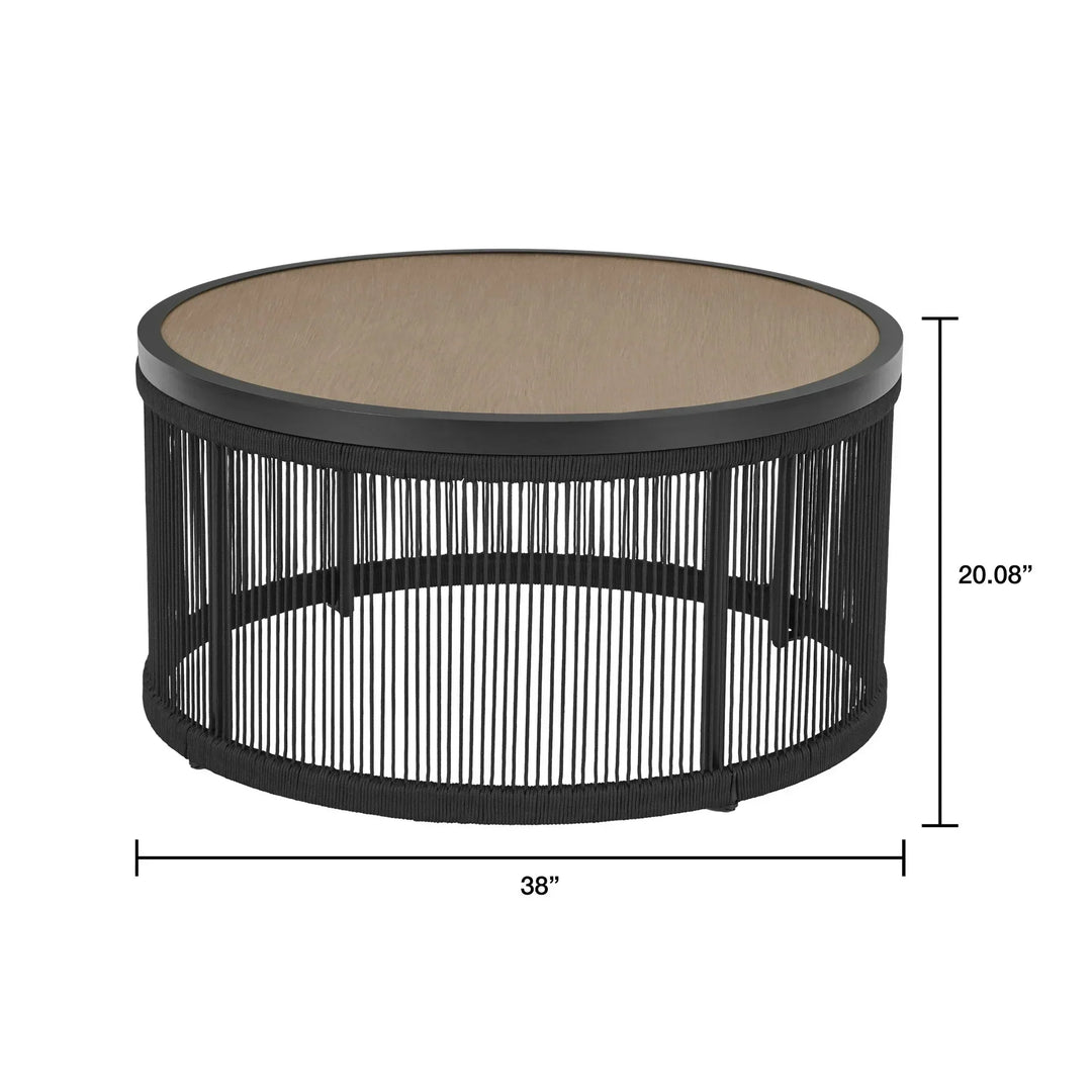 Espira Outdoor Patio Seating Set 4 Chairs and 1 Table Set (Black)