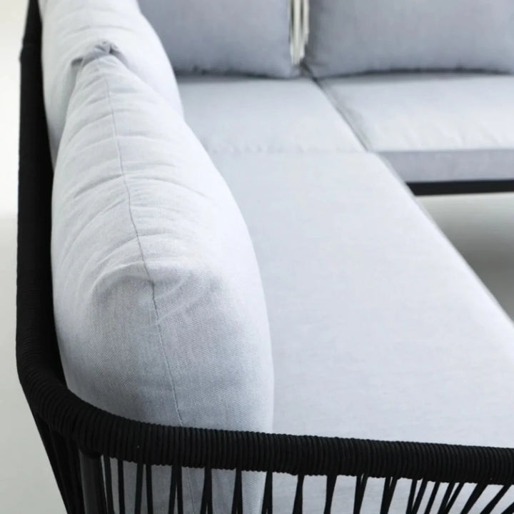 Kinsley L-Shape 5 Seater Outdoor Patio Rope Conversation Set with Table