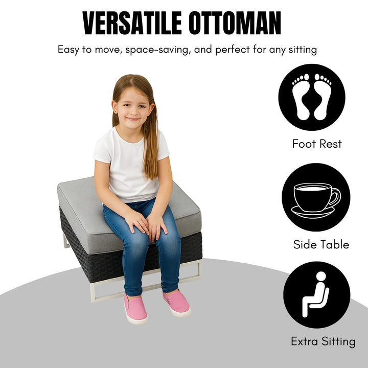 Norberta Outdoor Rattan Wicker 7-Seater Sofa Set