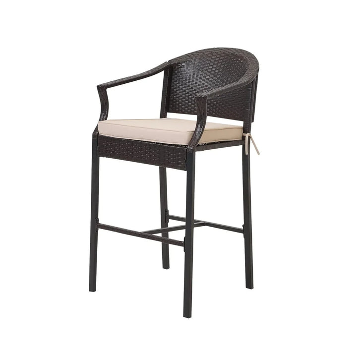 Celestina Outdoor Rattan Wicker Bar Set with Round Table