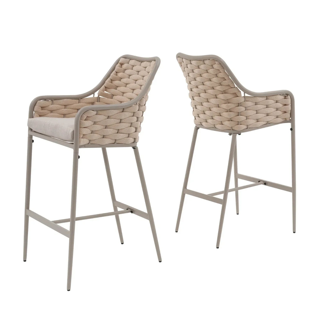 Rika 2-Piece Outdoor Rope Bar Chairs – Stylish Comfort Built to Last