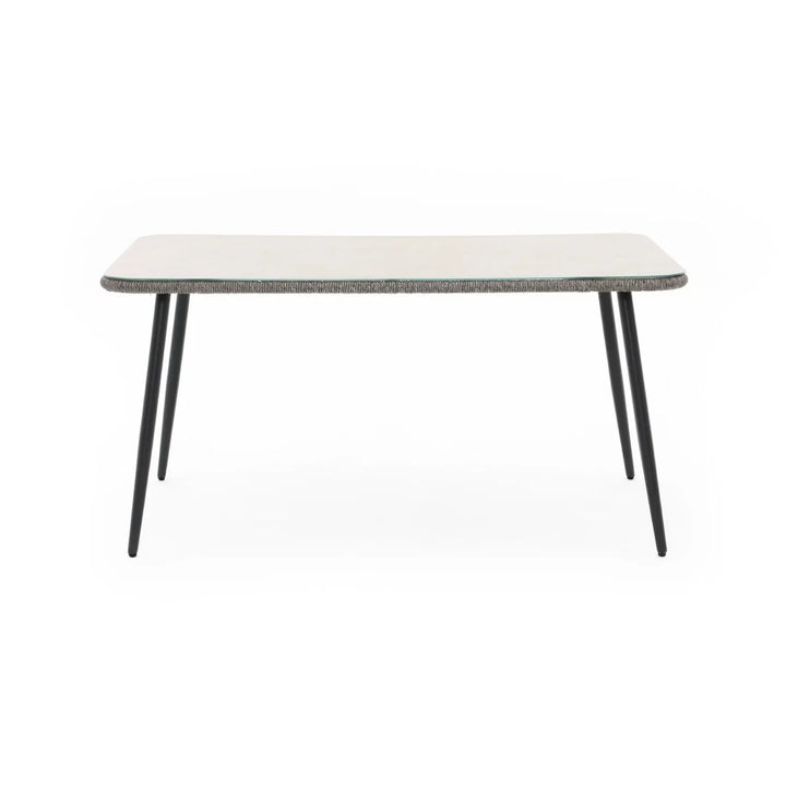 Lopa 7-Piece Outdoor Patio Dining Set with Rope Chairs & Glass Top Table