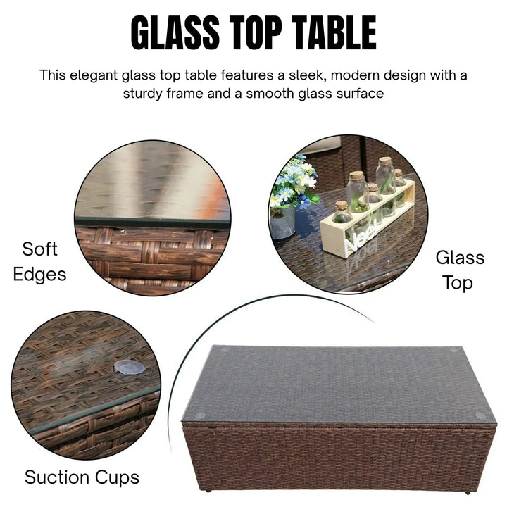 Halima Outdoor Rattan Wicker Sectional 6-Seater Sofa Set