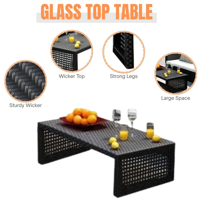 Hannelore Outdoor Rattan Wicker 4-Seater Sofa Set