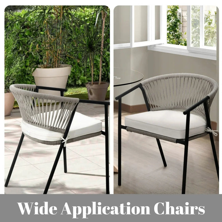 Peizhi 4-Piece Outdoor Rope Patio Dining Chairs