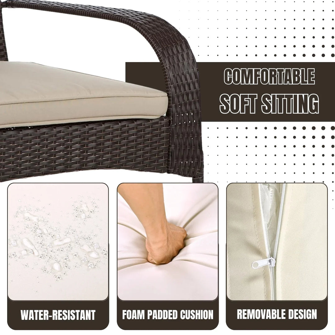 Radhika 1-Piece Outdoor Wicker Single Seater Adirondack Style Armchair