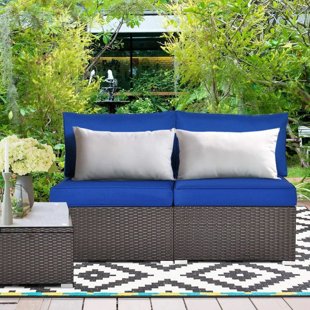Ama 2-Piece Outdoor Wicker Armless Sofa