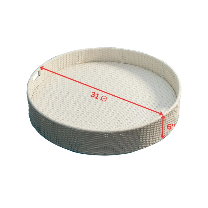 Ken Luxury Floating Serving Tray For Swimming Pool - White ( Round )