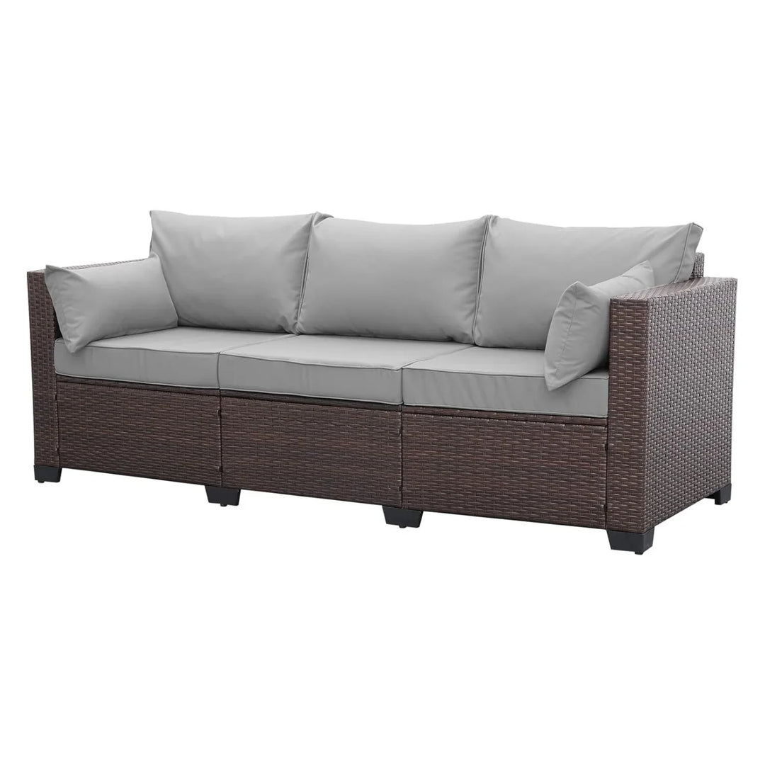 Raquel 3-Seater Outdoor Rattan Wicker Patio Sofa