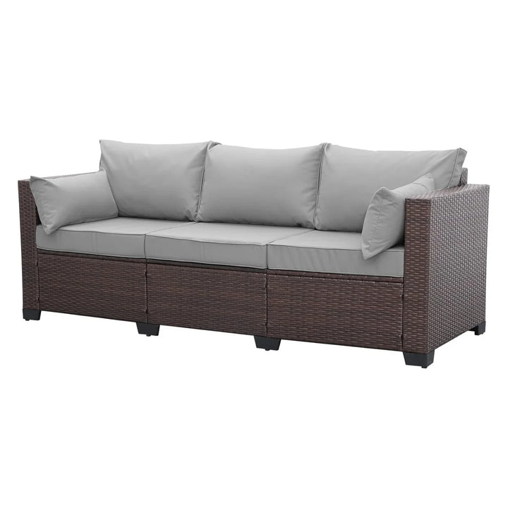Raquel 3-Seater Outdoor Rattan Wicker Patio Sofa
