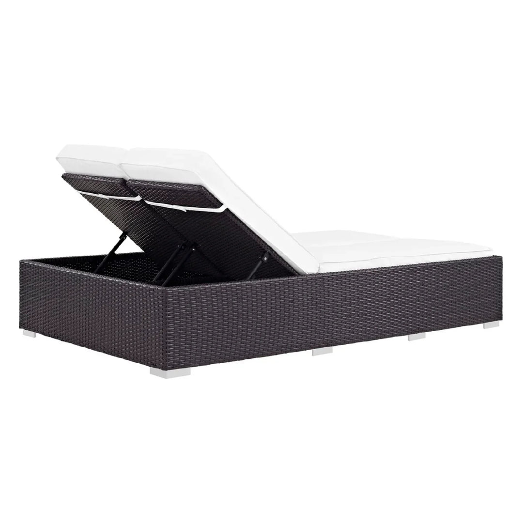 Zinia Outdoor All-Weather Rattan Wicker Chaise Lounge Chair Set of 2