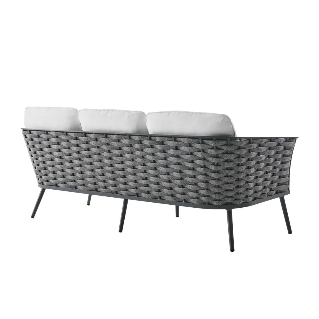 Persephone 4 Piece Outdoor Rope Sofa Set with Wooden Top Table