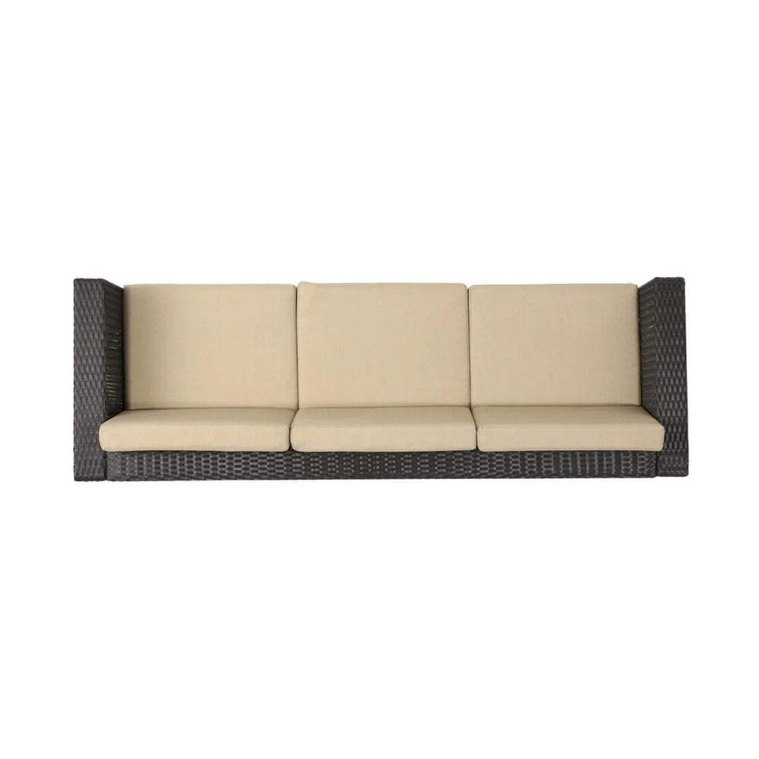 Ulfah Outdoor All-Weather Wicker 3-Seater Sofa