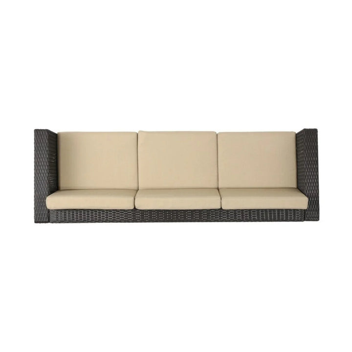 Ulfah Outdoor All-Weather Wicker 3-Seater Sofa