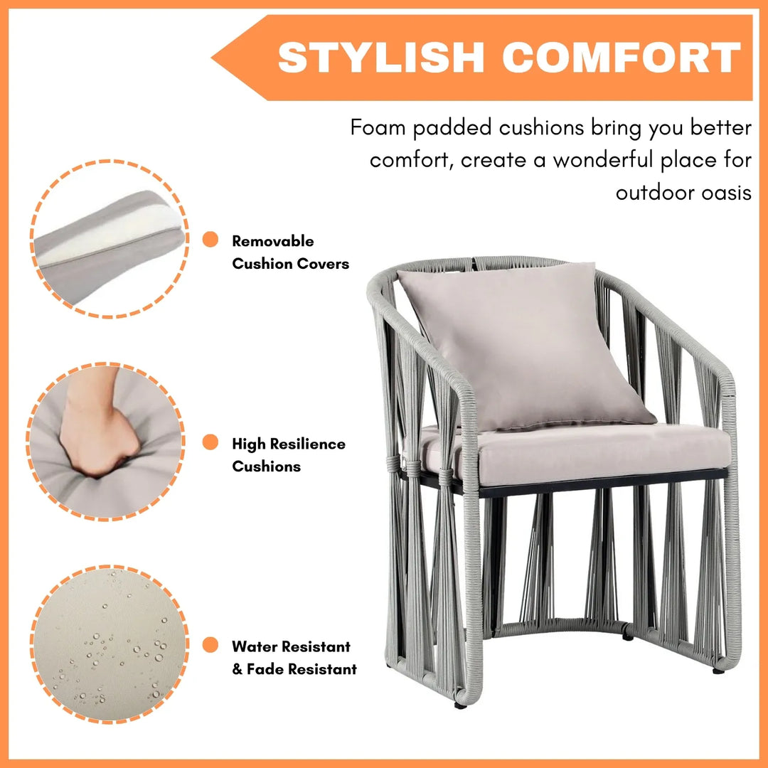 Fallon Outdoor Rope 3-Piece Patio Set