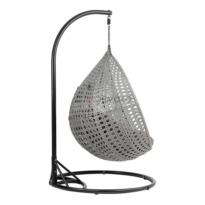 Jia Double Seater Rattan & Wicker Swing (Grey)