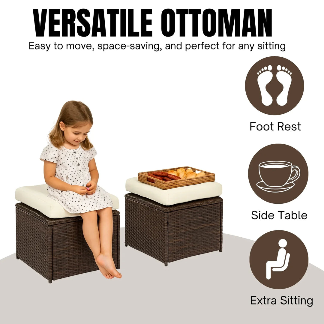 Raffaella 6-Pieces L-Shape Patio Rattan Dining Set