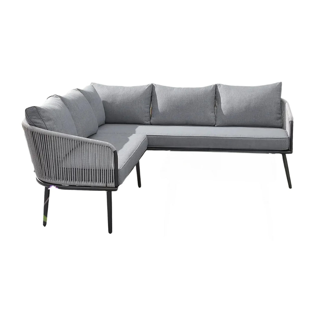 Fozia Outdoor Rope  L-Shaped Conversation Sofa Set