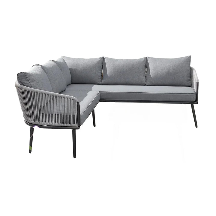 Fozia Outdoor Rope  L-Shaped Conversation Sofa Set