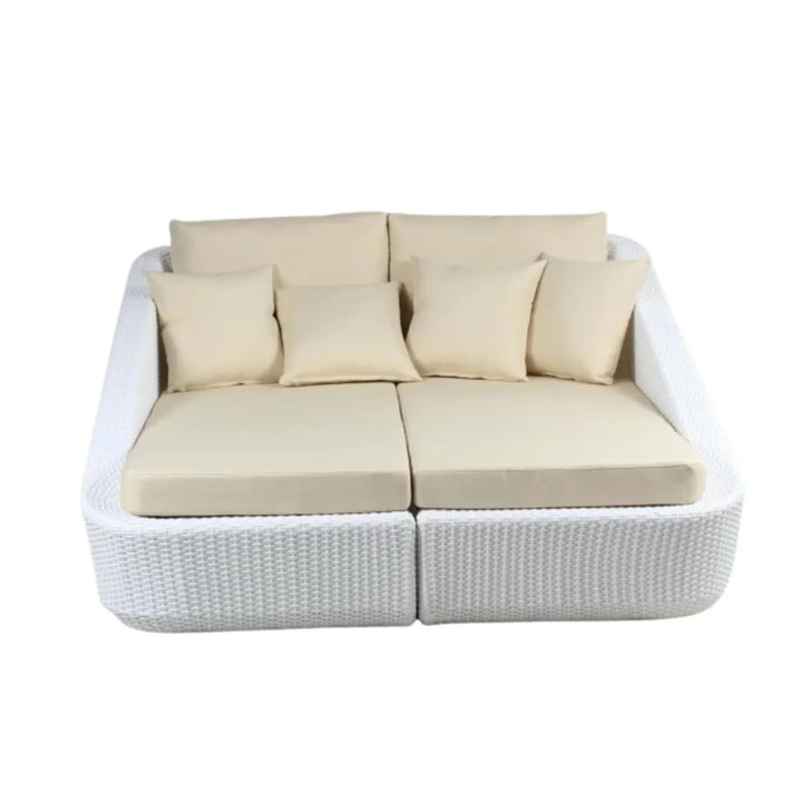 Patio Rattan & Wicker Double Conversation Daybed